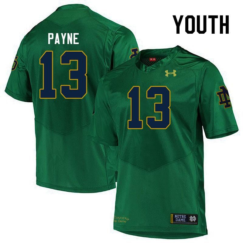 Youth #13 Gi'Bran Payne Notre Dame Fighting Irish College Football Jerseys Stitched-Green - Click Image to Close